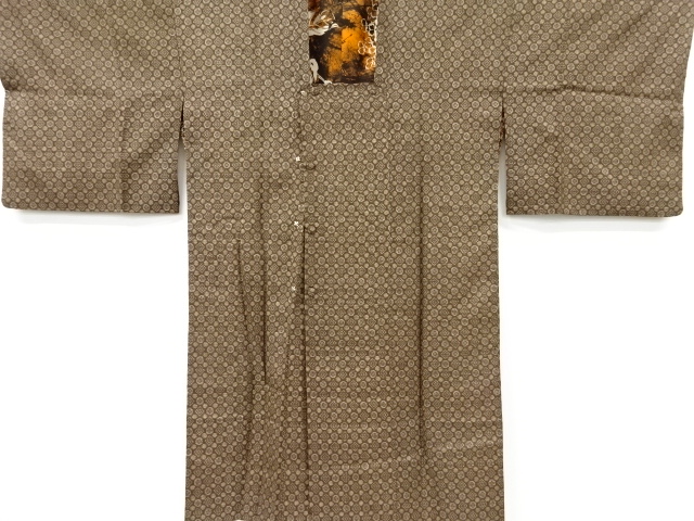 JAPANESE ANTIQUE MICHIYUKI COAT / TAISHO ROMAN STYLE / SILK / DORO OSHIMA TSUMUGI / 